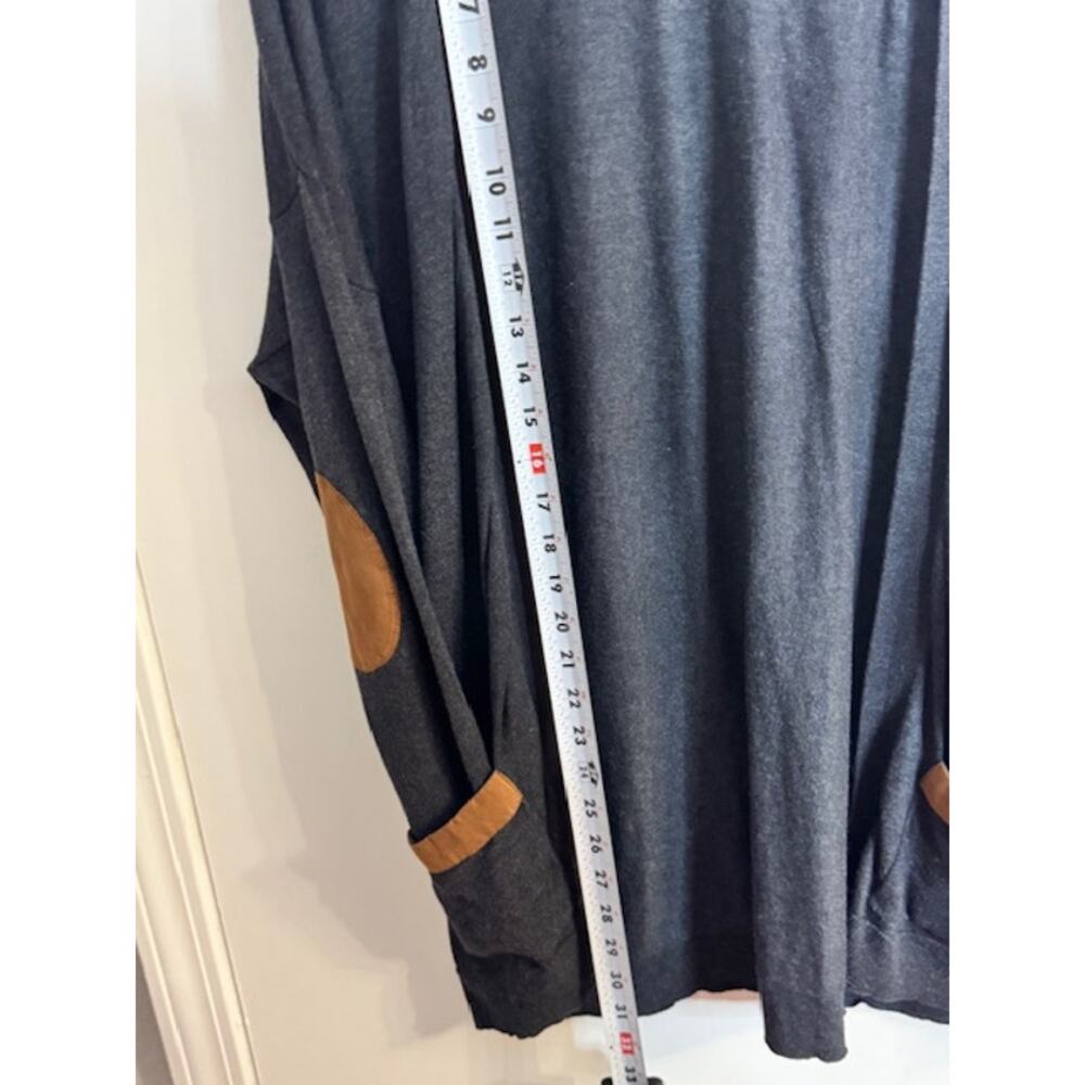 Charcoal Gray Cardigan w/Elbow Patches- Women's Size XL-Regency,Casual,Cozy - Picture 7 of 7